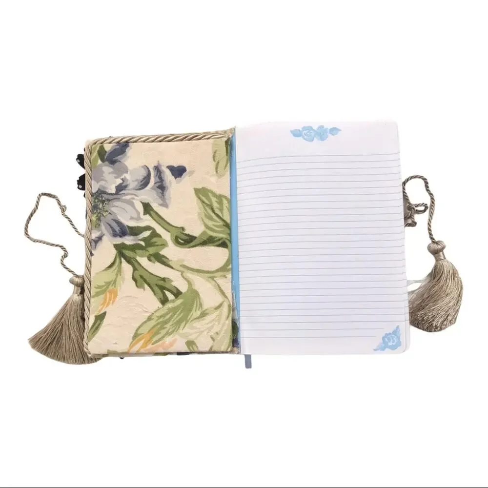 Hand Made Floral Journal Applique Fabric NWOT Daisy Blue Floral Hand Made